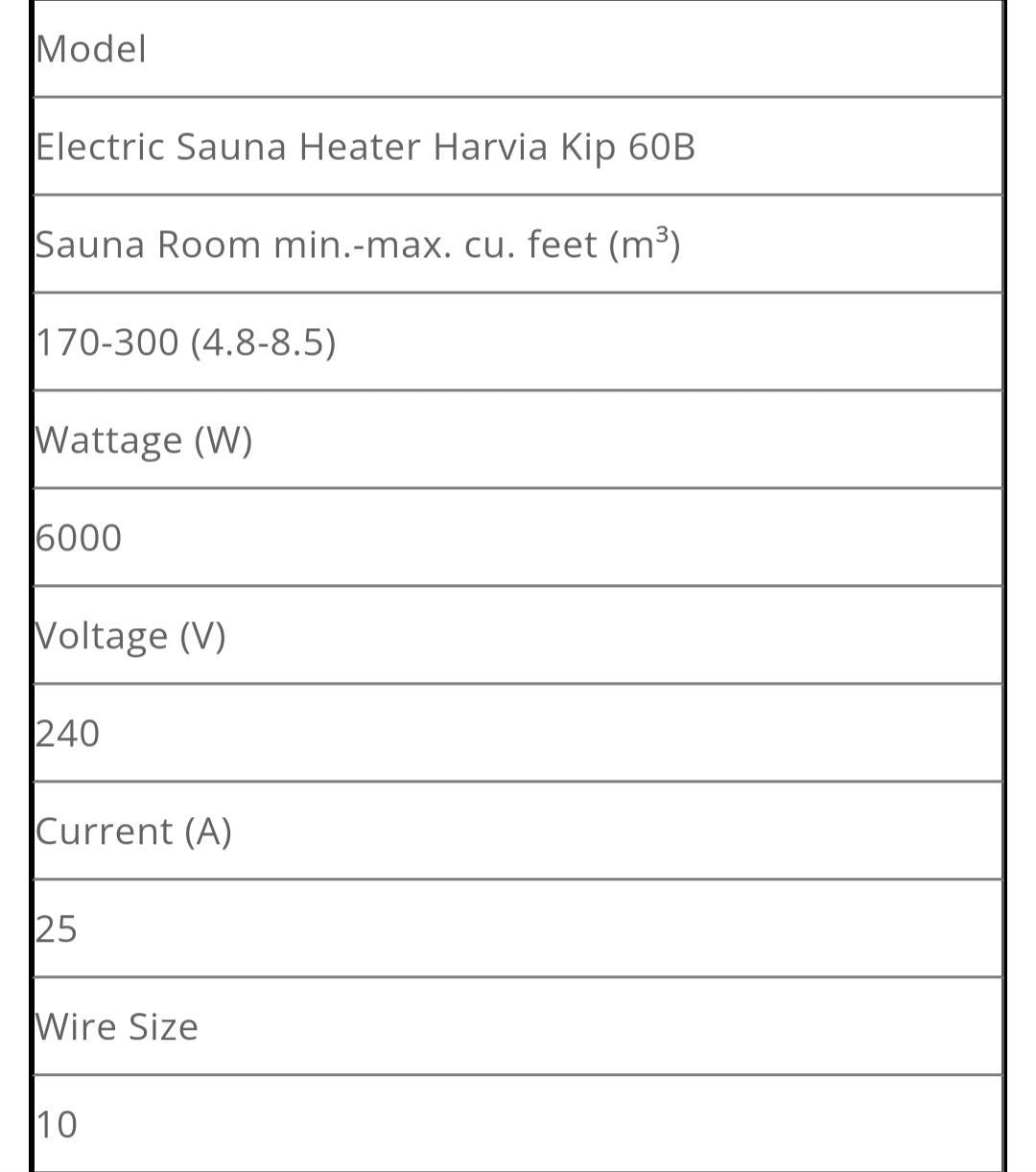 Harvia KIP60 B electric sauna heater